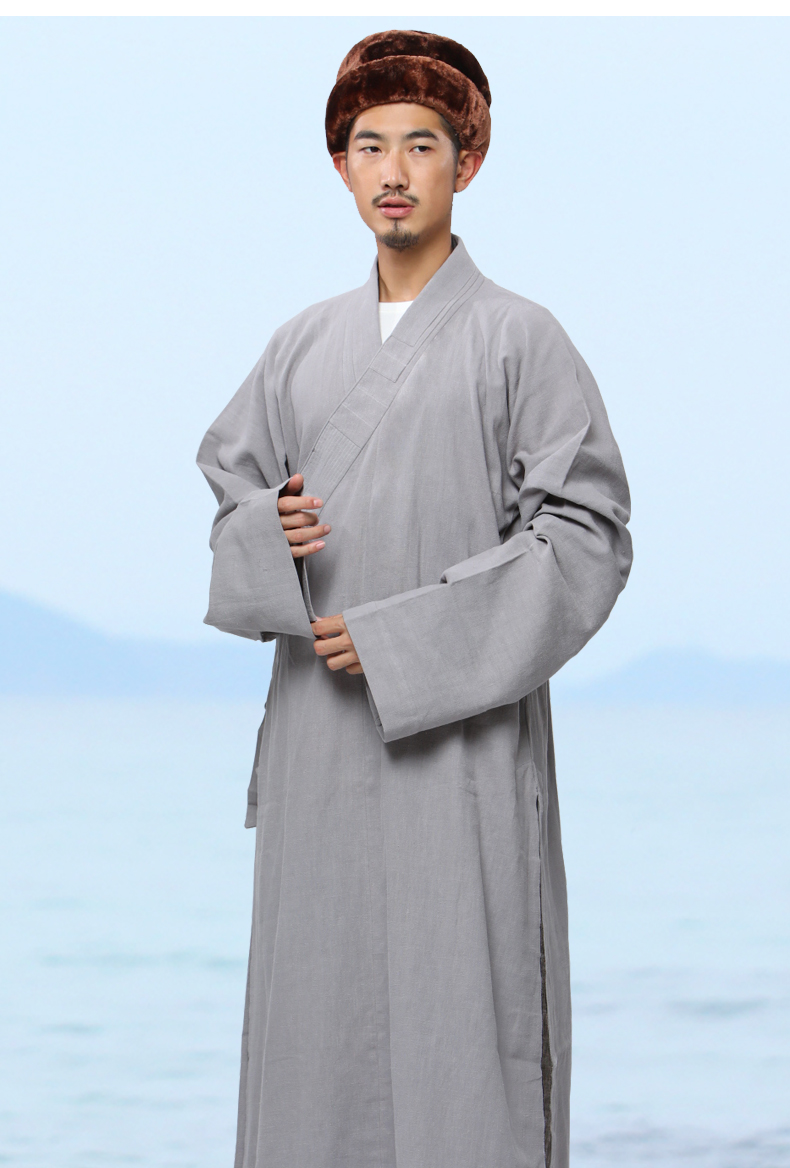 【弘通】僧服长褂男冬大褂苎麻棉和尚服佛教女款僧装棉麻僧衣普舵