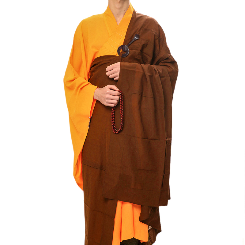 【弘通】大叶七衣僧服男僧衣秋季宽叶袈裟和尚咖啡色/不易皱/不透
