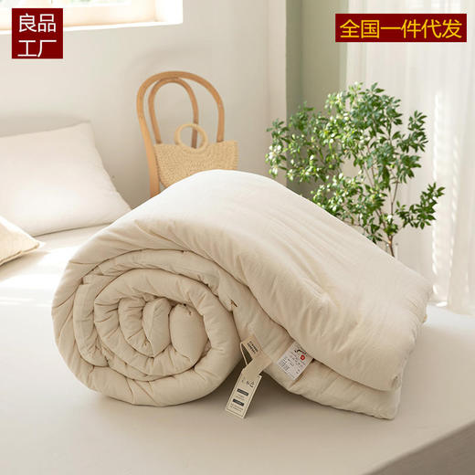 日式裸睡无印A类原棉大豆纤维夏凉被春秋被良品纯棉加厚冬被 商品图1