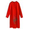 qf-72-8633红色烫钻盘扣立领旗袍春秋装针织绣花连衣裙 商品缩略图3