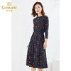 乔万尼气质印花中长裙春长袖连衣裙EI3E133 商品缩略图1