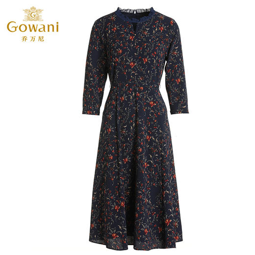 乔万尼气质印花中长裙春长袖连衣裙EI3E133 商品图4