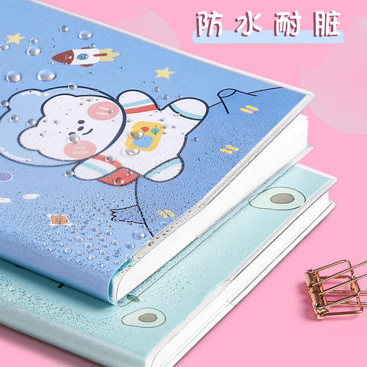【4本装胶套笔记本】可爱卡通笔记本子a7本简约ins风文艺精致大中小学生作业本记事本练习本车线记录本 商品图3