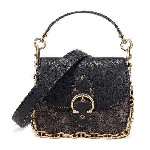 【现货秒发】COACH/蔻驰 2021春夏 女士专柜款BEAT系列小号涂层帆布/配皮手提单肩斜挎包 4603 商品图5