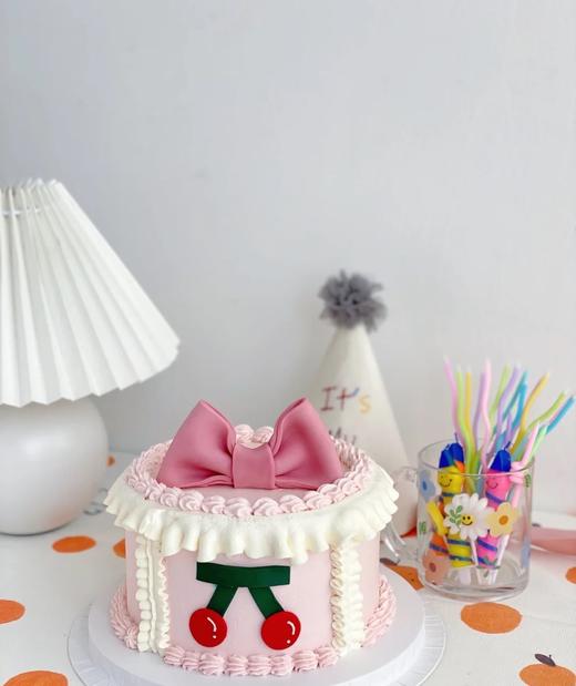 复古裱花翻糖小樱桃造型蛋糕 商品图0