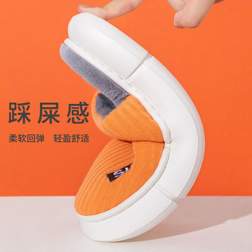 厚底棉拖鞋女秋冬季踩屎感拖鞋居家居情侣室内保暖防水增高棉拖 商品图4