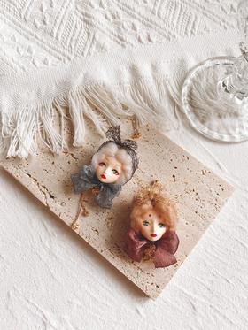 马戏团羊毛毡娃娃耳环