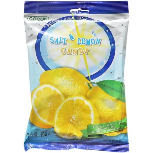 马来西亚进口可康COCON咸柠檬糖海盐味硬糖咸味清凉水果喜糖150g 商品图3