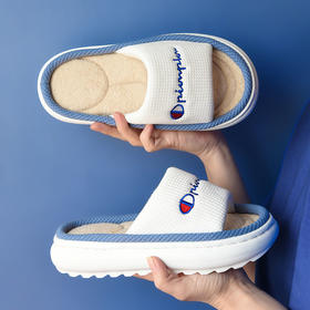 厚底四季亚麻拖鞋女士居家用防臭防滑情侣室内家居可爱棉麻布拖男