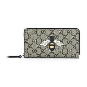 【国内现货】GUCCI/古驰女士蜜蜂印花人造帆布/配皮长款钱包钱夹451273K5V1N