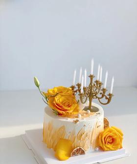 橘漫烛台主题蛋糕