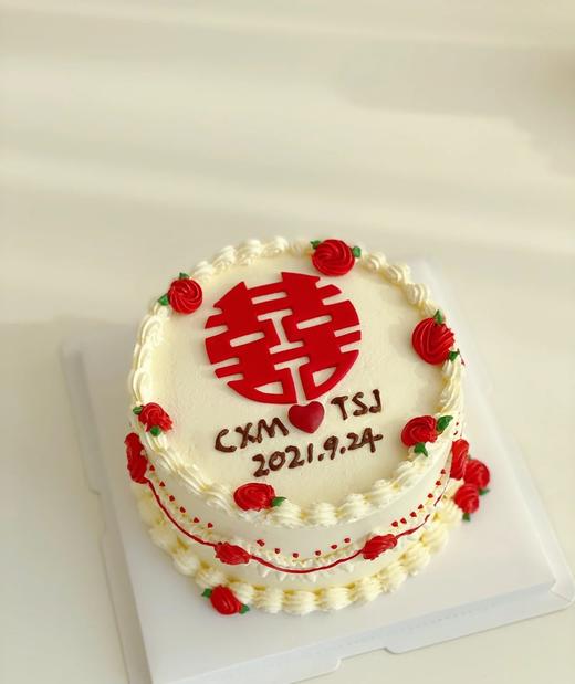 复古结婚·订婚·双喜喜蛋糕 商品图1