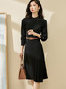 米思阳知性轻熟连衣裙小众不规则百褶2025新款中长款黑色裙子2309 商品缩略图3