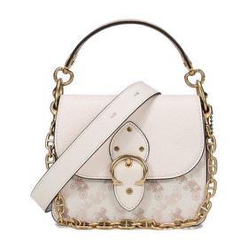 【现货秒发】COACH/蔻驰 2021春夏 女士专柜款BEAT系列小号涂层帆布/配皮手提单肩斜挎包 4603