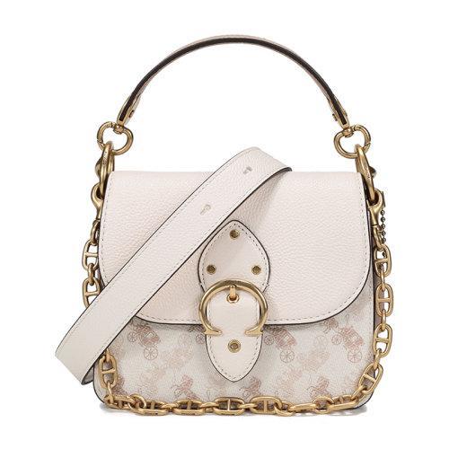 【现货秒发】COACH/蔻驰 2021春夏 女士专柜款BEAT系列小号涂层帆布/配皮手提单肩斜挎包 4603 商品图0