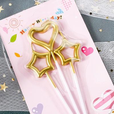 镀金蜡烛 心1星星2 生日蛋糕蜡烛 爱心五角星蜡烛 甜点台装饰 商品图2