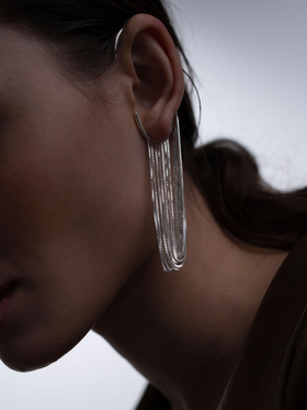 北京仓｜Maggoosh-Currents-短款 耳挂（银色 单只）［希腊设计师］