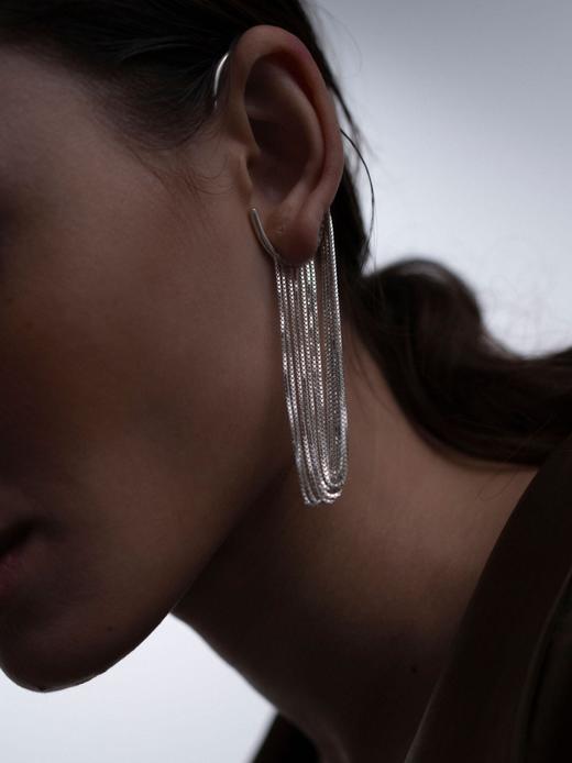 北京仓｜Maggoosh-Currents-短款 耳挂（银色 单只）［希腊设计师］ 商品图0