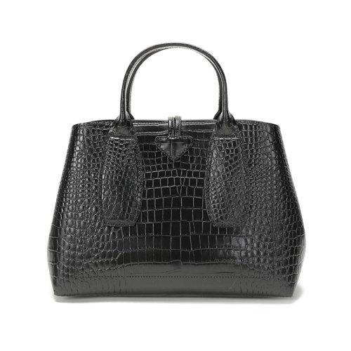 Longchamp/珑骧 2021款 女士ROSEAU系列中号牛皮手提单肩斜挎包竹节包 10058 HTS 商品图2