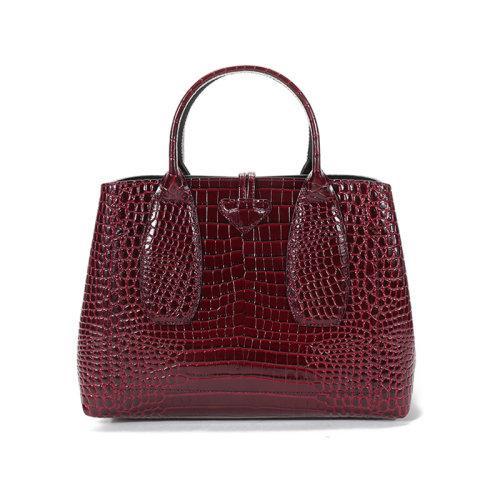 Longchamp/珑骧 2021款 女士ROSEAU系列中号牛皮手提单肩斜挎包竹节包 10058 HTS 商品图12