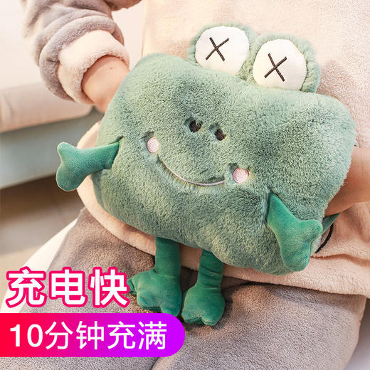 新款毛绒可爱充电式暖手宝注水硅胶热水袋电热装水保暖防爆暖宝宝冬季 商品图1
