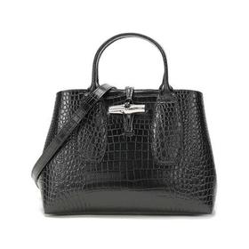 Longchamp/珑骧 2021款 女士ROSEAU系列中号牛皮手提单肩斜挎包竹节包 10058 HTS