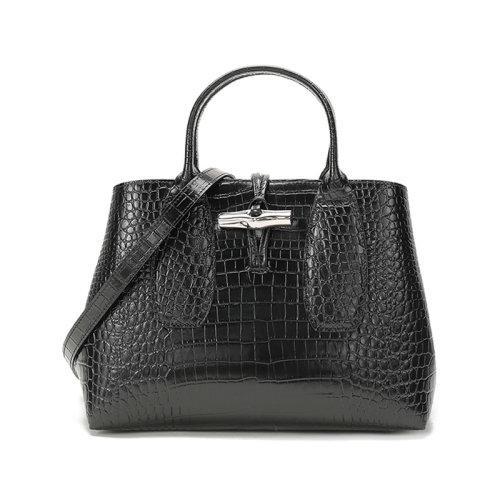 Longchamp/珑骧 2021款 女士ROSEAU系列中号牛皮手提单肩斜挎包竹节包 10058 HTS 商品图0