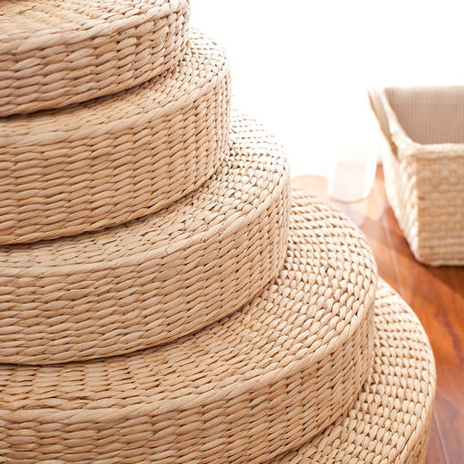 【严选】加厚草编蒲团坐垫禅修垫打坐家用坐墩拜佛蒲垫圆形日式榻榻米垫子 商品图7