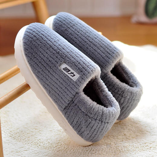 回力包跟棉鞋男冬天加绒加厚保暖室内防滑居家厚底毛毛鞋女秋冬季 商品图6