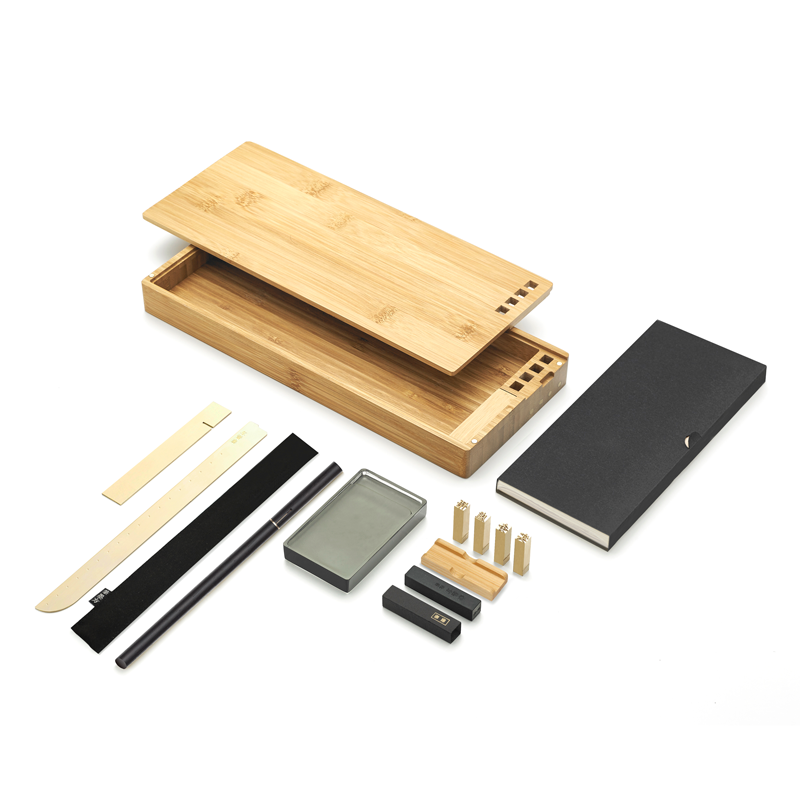 万物三千 笔墨方竹子文盒《七贤》