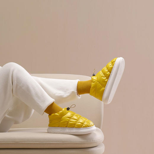 羽绒棉拖鞋女包跟厚底防滑防寒男士保暖鞋情侣鞋棉鞋女士冬季加厚 商品图2