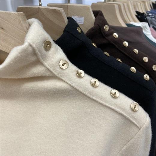 欧货厚磨毛德绒长袖T恤女2021秋冬新款内搭打底衫设计感百搭上衣 商品图4