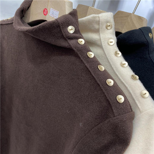 欧货厚磨毛德绒长袖T恤女2021秋冬新款内搭打底衫设计感百搭上衣 商品图3