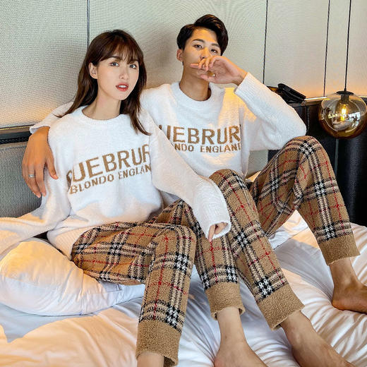 珊瑚绒睡衣情侣冬季加厚加绒女新款可外穿可爱卡通两件套家居服女 商品图6