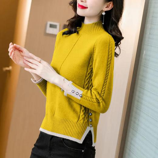 FL2352 秋冬新款半高领加厚女时尚修身衫针织套头毛衣 商品图4