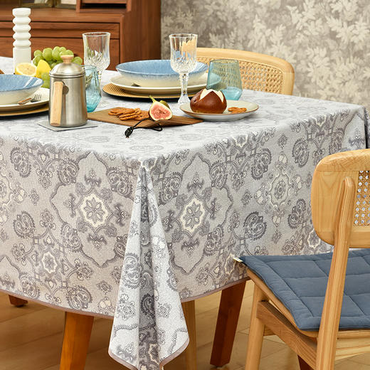 蓝色宫廷图案北欧简约餐桌布 商品图2