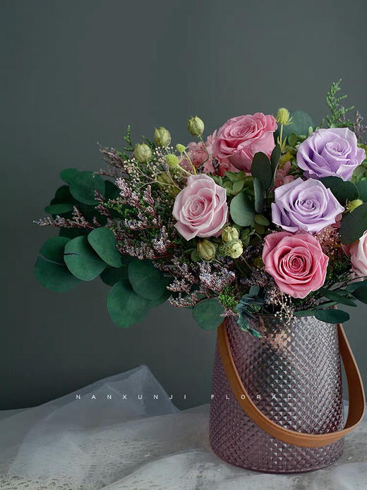 手提花瓶办公室花瓶北欧创意水养玫瑰百合玻璃花瓶插花小花器摆件 商品图1