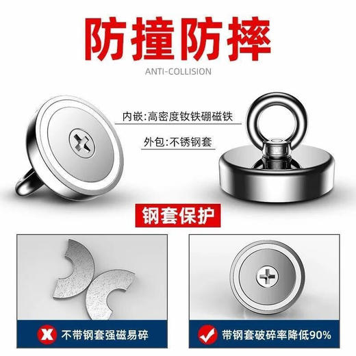 磁铁打捞神器钕磁吸铁石高强度圆形河道打捞强钕磁吸铁石 商品图1
