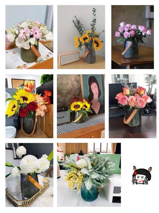 手提花瓶办公室花瓶北欧创意水养玫瑰百合玻璃花瓶插花小花器摆件 商品图14