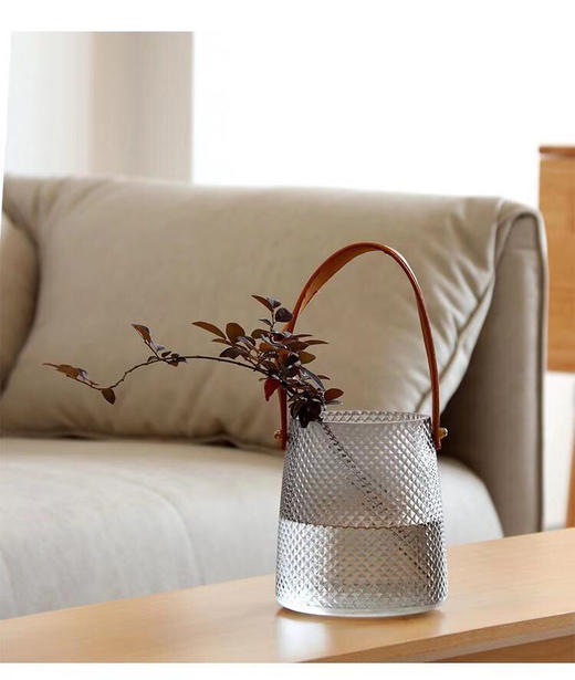 手提花瓶办公室花瓶北欧创意水养玫瑰百合玻璃花瓶插花小花器摆件 商品图11