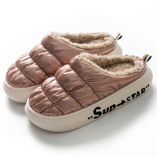 秋冬季厚底棉拖鞋女踩屎感保暖居家居室内防滑防水家用毛绒拖鞋男 商品图7