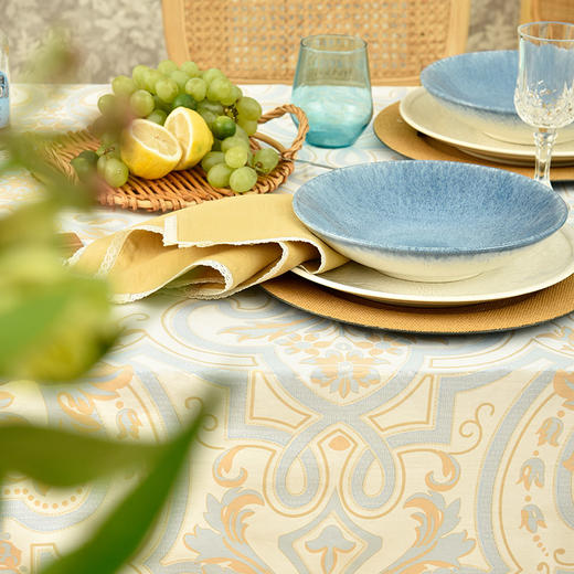 浅蓝浅粉北欧简约小清新布艺桌布 商品图1