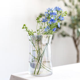 ins网红办公室花瓶北欧创意大口矮胖宽口向日葵花瓶水养玻璃透明