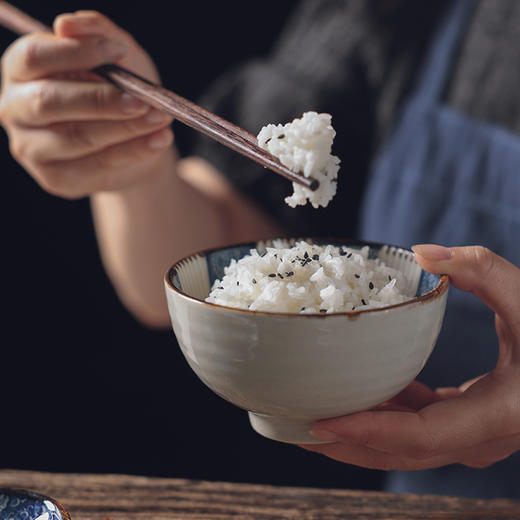 日式和风青花陶瓷釉下彩饭碗汤碗斗笠面碗家用餐具复古风精美送礼 商品图10