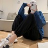 【潮搭圣品】华夫格慢跑加大码灰色运动裤宽松显瘦系绳直筒休闲裤女秋冬束脚卫裤 商品缩略图6
