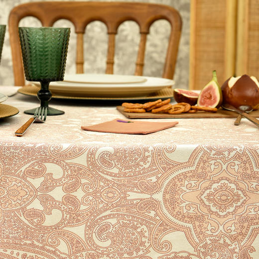 红色暗纹佩斯利餐桌布茶几布 商品图1