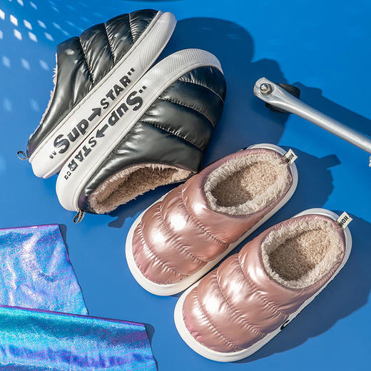 秋冬季厚底棉拖鞋女踩屎感保暖居家居室内防滑防水家用毛绒拖鞋男 商品图6