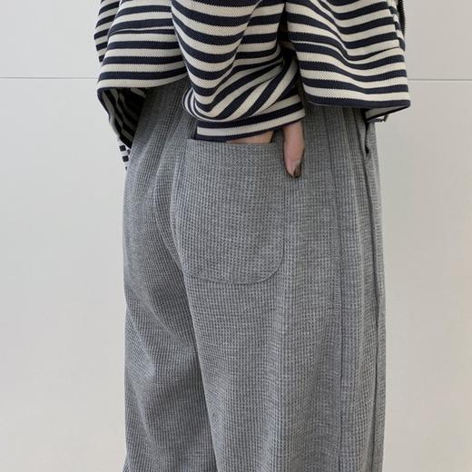 【潮搭圣品】华夫格慢跑加大码灰色运动裤宽松显瘦系绳直筒休闲裤女秋冬束脚卫裤 商品图3