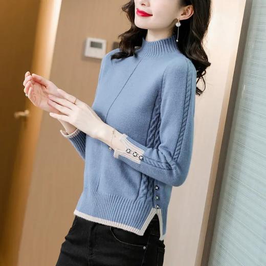 FL2352 秋冬新款半高领加厚女时尚修身衫针织套头毛衣 商品图5