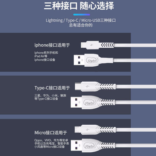 2米长闪充手机数据线 适用于OPPO VIVO 华为手机数据线厂家 商品图5